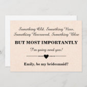 Invitation Serez-vous ma servante d'honneur ? (Devant / Derrière)