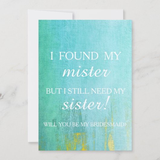 Invitation Serez-vous ma servante d'honneur ? (Devant)