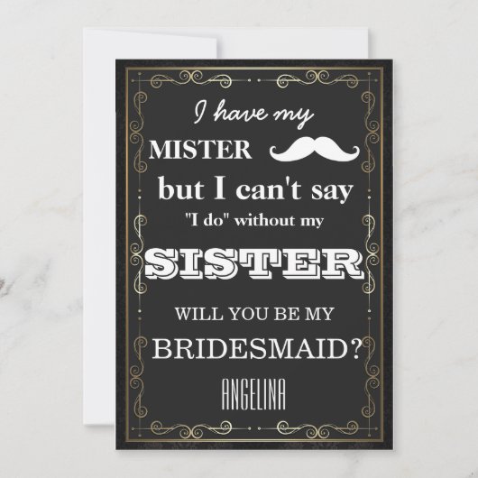Invitation Serez-vous ma servante d'honneur ? (Devant)