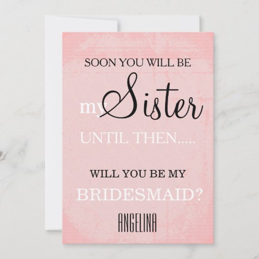 Invitation Serez-vous ma servante d'honneur ? (Devant)