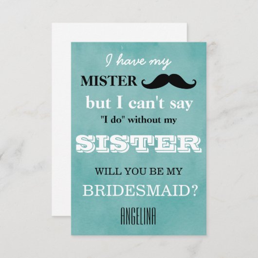 Invitation Serez-vous ma servante d'honneur ? (Devant / Derrière)