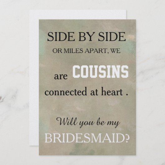 Invitation Serez-vous ma servante d'honneur ? (Devant / Derrière)