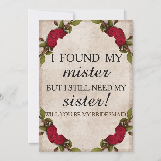 Invitation Serez-vous ma servante d'honneur ? (Devant)