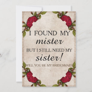 Invitation Serez-vous ma servante d'honneur ?