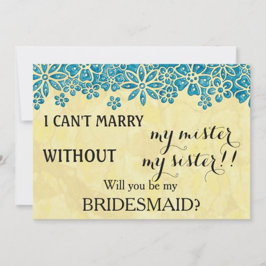 Invitation Serez-vous ma servante d'honneur ? (Devant)