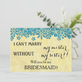 Invitation Serez-vous ma servante d'honneur ? (Debout devant)