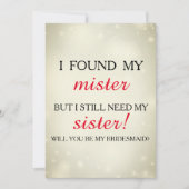 Invitation Serez-vous ma servante d'honneur ? (Devant)