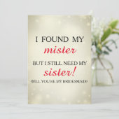 Invitation Serez-vous ma servante d'honneur ? (Debout devant)