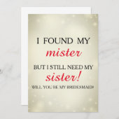 Invitation Serez-vous ma servante d'honneur ? (Devant / Derrière)