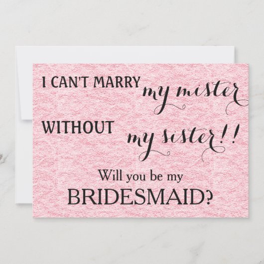 Invitation Serez-vous ma servante d'honneur ? (Devant)