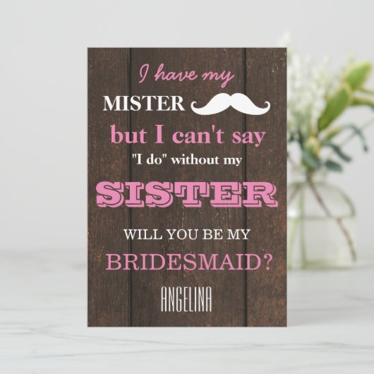 Invitation Serez-vous ma servante d'honneur ? (Debout devant)