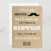 Invitation Serez-vous ma servante d'honneur ? (Devant / Derrière)