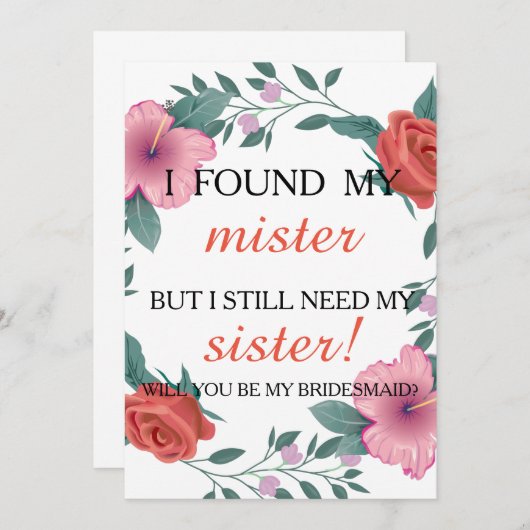 Invitation Serez-vous ma servante d'honneur ? (Devant / Derrière)