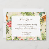 Invitation Serez-vous ma servante d'honneur - Ananas tropical (Dos)