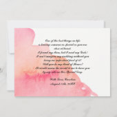 Invitation Serez-vous ma servante d'honneur ? Aquarelle rose (Dos)