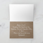 Invitation Serez-vous ma servante d'honneur ? Burlap et dente (Intérieur)