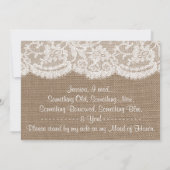 Invitation Serez-vous ma servante d'honneur ? Burlap et dente (Dos)