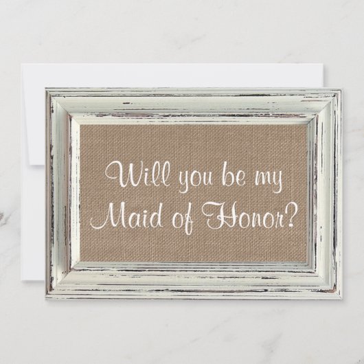 Invitation Serez-vous ma servante d'honneur ? Cadre blanc rus (Devant)