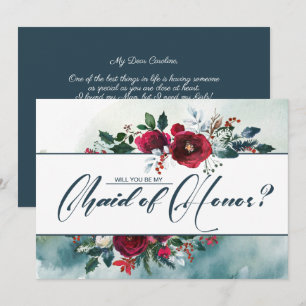 Invitation Serez-vous ma servante d'honneur Dusty Blue Bour