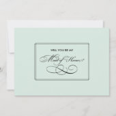 Invitation Serez-vous ma servante d'honneur ? Elégant Mint No (Devant)