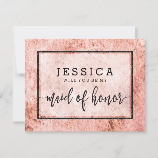 Invitation Serez-vous ma servante d'honneur en marbre (Devant)