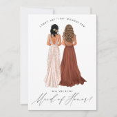 Invitation Serez-vous ma servante d'honneur ? Filles dans Gow (Devant)