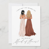 Invitation Serez-vous ma servante d'honneur ? Filles dans Gow (Devant)