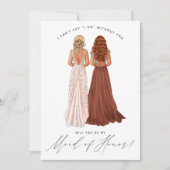 Invitation Serez-vous ma servante d'honneur ? Filles dans Gow (Devant)