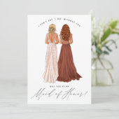 Invitation Serez-vous ma servante d'honneur ? Filles dans Gow (Debout devant)