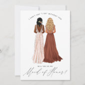 Invitation Serez-vous ma servante d'honneur ? Filles dans Gow (Devant)