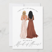 Invitation Serez-vous ma servante d'honneur ? Filles dans Gow (Devant)