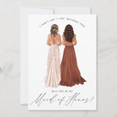 Invitation Serez-vous ma servante d'honneur ? Filles en lueur (Devant)