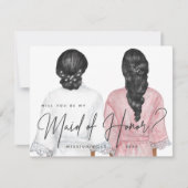 Invitation Serez-vous ma servante d'honneur ? Filles en Robes (Devant)