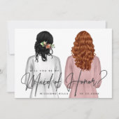 Invitation Serez-vous ma servante d'honneur ? Filles en Robes (Devant)