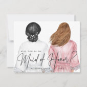 Invitation Serez-vous ma servante d'honneur ? Filles en Robes (Devant)