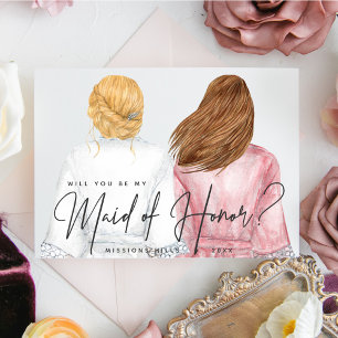 Invitation Serez-vous ma servante d'honneur ? Filles en Robes