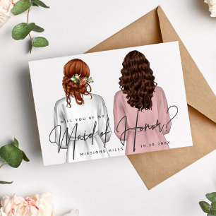 Invitation Serez-vous ma servante d'honneur ? Filles en Robes