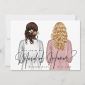 Invitation Serez-vous ma servante d'honneur ? Filles en Robes (Devant)