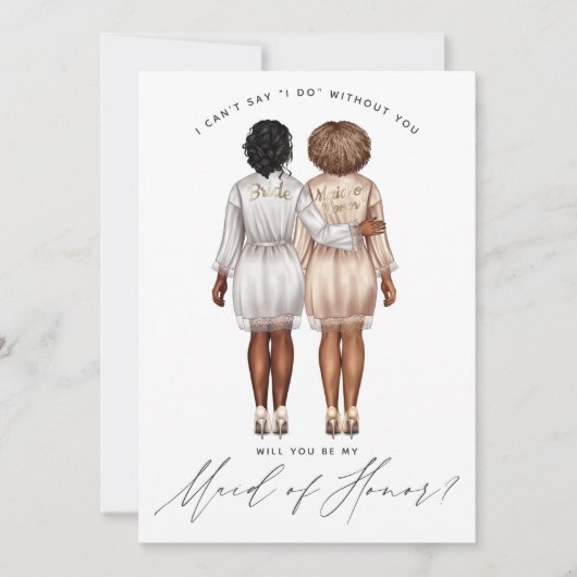 Invitation Serez-vous ma servante d'honneur ? Filles en Robes (Devant)