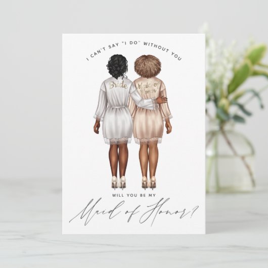 Invitation Serez-vous ma servante d'honneur ? Filles en Robes (Debout devant)