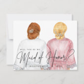 Invitation Serez-vous ma servante d'honneur ? Filles en Robes (Devant)