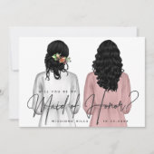 Invitation Serez-vous ma servante d'honneur ? Filles en Robes (Devant)