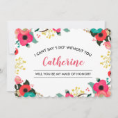 Invitation Serez-vous ma servante d'honneur ? Floral moderne (Devant)