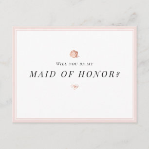 Invitation Serez-vous ma servante d'honneur florale minimalis