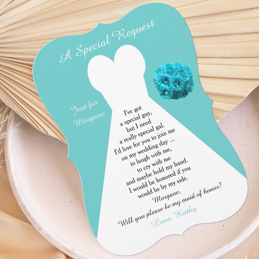 Invitation Serez-vous ma servante d'honneur habillée avec Aqu