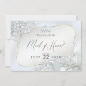 Invitation Serez-vous ma servante d'honneur Icy Blue Shimmer (Devant)