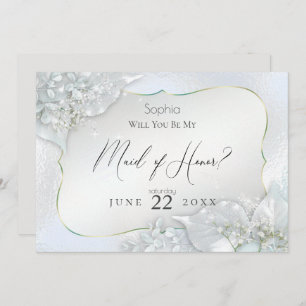 Invitation Serez-vous ma servante d'honneur Icy Blue Shimmer