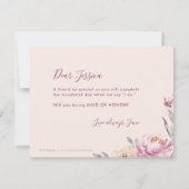 Invitation Serez-vous ma servante d'honneur jardin romantique (Dos)