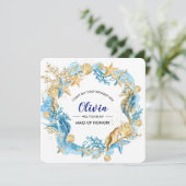 Invitation Serez-vous ma servante d'honneur ? La Plage (Debout devant)