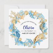 Invitation Serez-vous ma servante d'honneur ? La Plage (Devant)